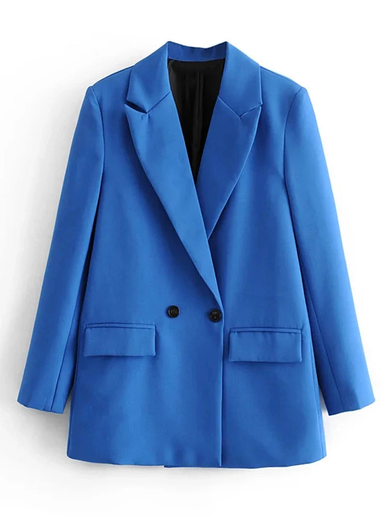 TRAF Blazer Woman Black Beige Khaki Blue Green Gray Women Coat Fashion Office Wear Women'S Blazers Jacket Outerwears 2024