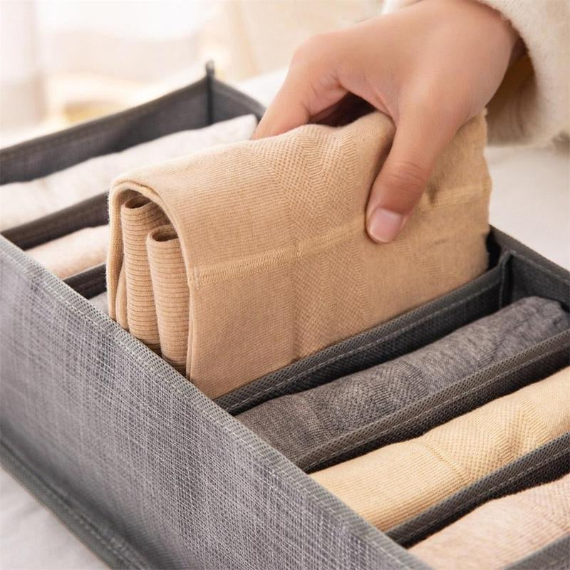 Multi Compartment Clothes Organizing Storage Box, 1 Count Non-Woven Fabric Jeans Storage Box for Dressers Drawer, Space-Saving Clothes & Underwear Storage Box, Closet Organizer, Home Wardrobe Drawer Organizer