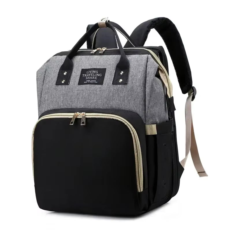 Folding Mommy Bag Portable Folding Crib Bed Large-Capacity Baby Backpack Female Mommy Outting Bag Activity Diaper Bag Nappy Bags