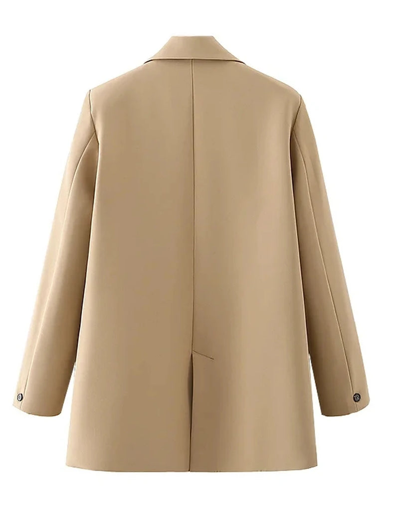 TRAF Blazer Woman Black Beige Khaki Blue Green Gray Women Coat Fashion Office Wear Women'S Blazers Jacket Outerwears 2024
