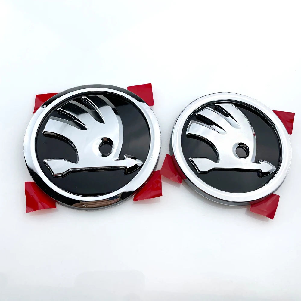 2Pcs 80Mm 90Mm Emblem for Fabia 1 2 Octavia A7 RS Superb Rapid Yeti Karoq Vision Car Head Front Rear Boot Tailgate Sticker