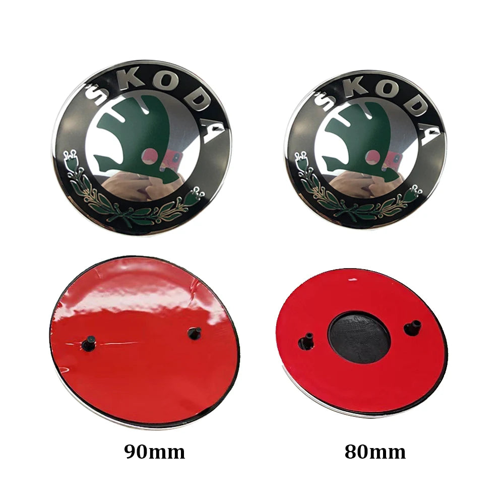 2Pcs 80Mm 90Mm Emblem for Fabia 1 2 Octavia A7 RS Superb Rapid Yeti Karoq Vision Car Head Front Rear Boot Tailgate Sticker