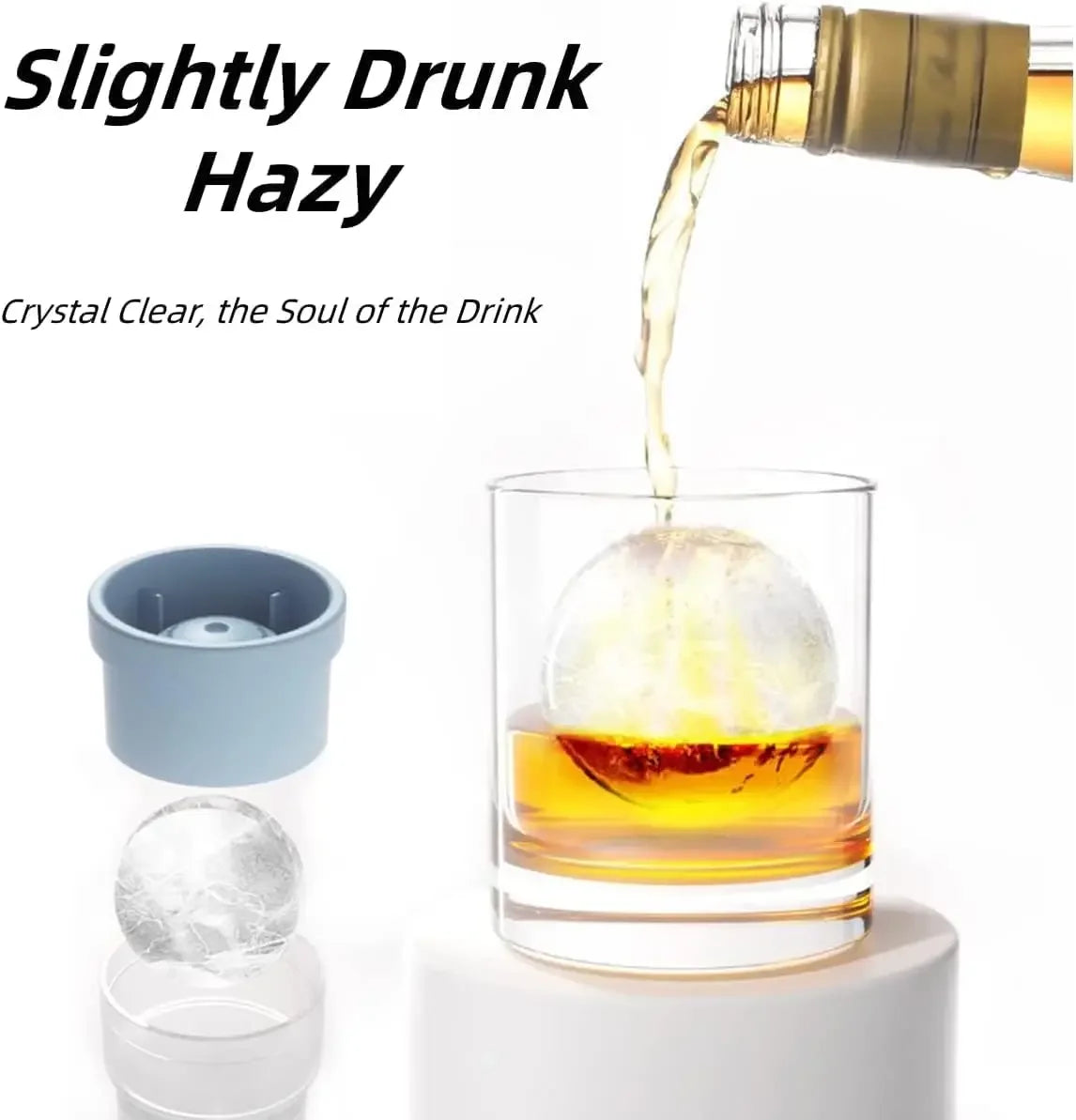 1-20PCS Large Ice Ball Mold Silicone Whiskey Ice Maker for Cocktails Durable round Ice Cube Tray Home Bar Accessories