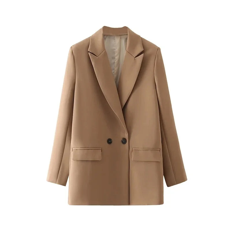 TRAF Blazer Woman Black Beige Khaki Blue Green Gray Women Coat Fashion Office Wear Women'S Blazers Jacket Outerwears 2024