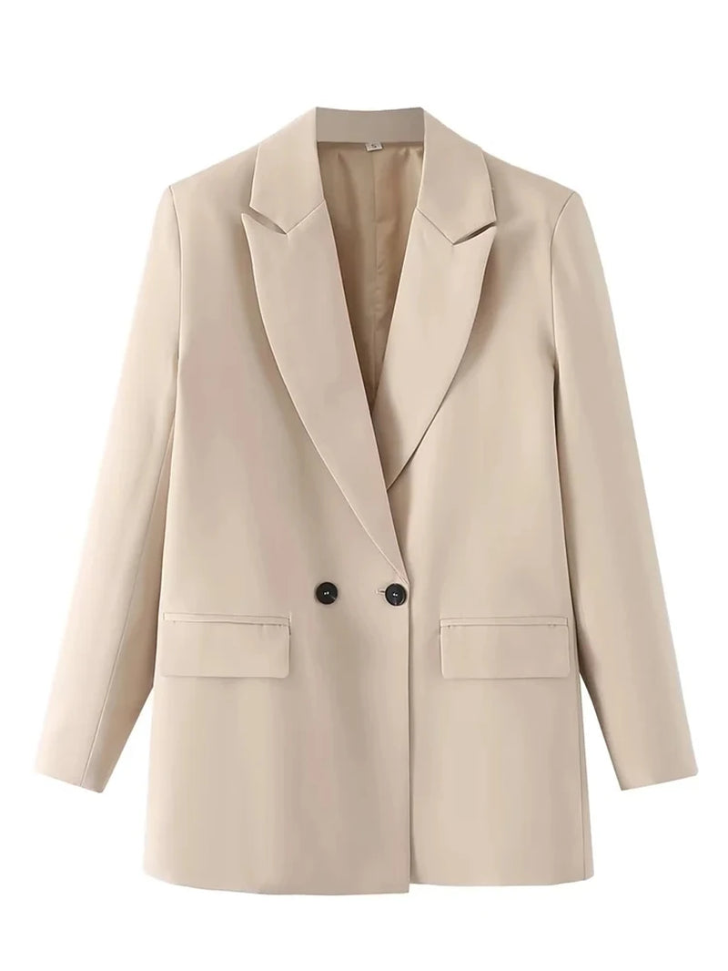 TRAF Blazer Woman Black Beige Khaki Blue Green Gray Women Coat Fashion Office Wear Women'S Blazers Jacket Outerwears 2024