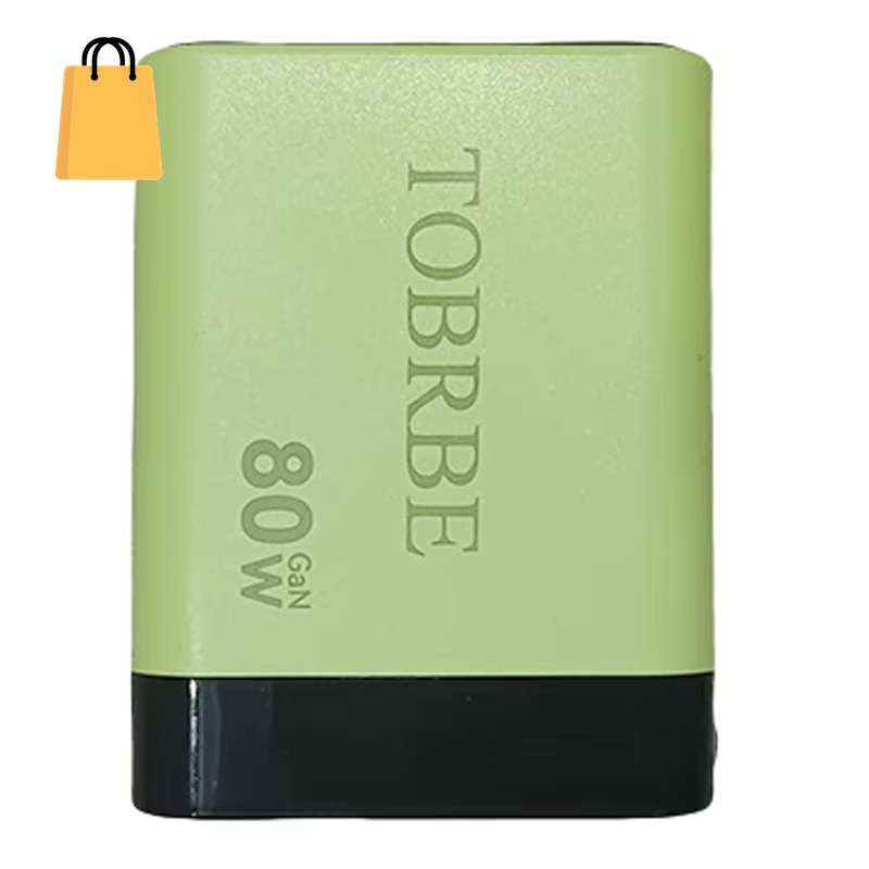 3 in 1 Gan Charger Retractable 80W MAX Fast Charger Block with Type-C Cable 2USB Ports Portable Adapter Mobile Phone Charger New