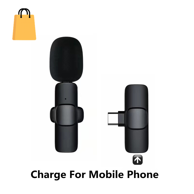 Wireless Lavalier Microphone Portable Audio Video Recording Mini Mic for I Phone Android Long Battery Life Live Broadcast Gaming