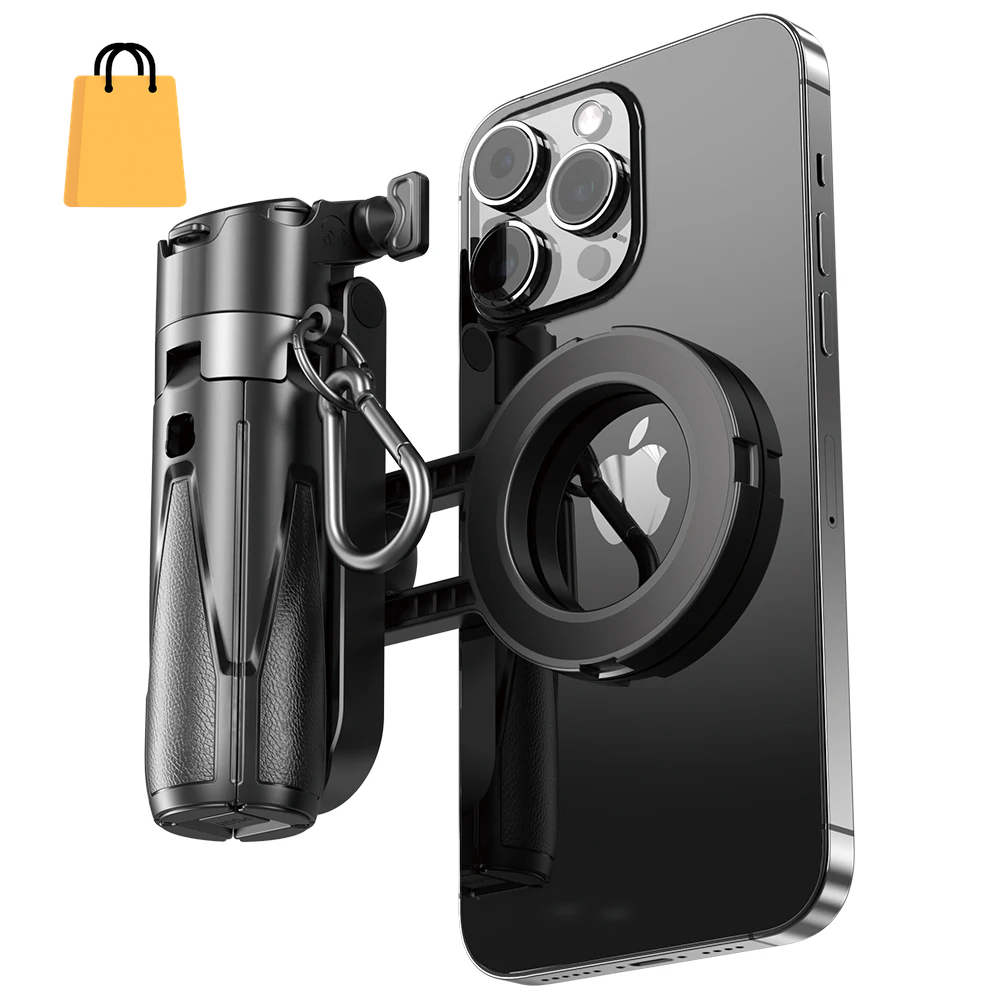 4-In-1 Multi-Function Selfie Stick with Wireless Remote Control | Magnetic, Cell Phone Clip Dual Combination, 360° Rotation