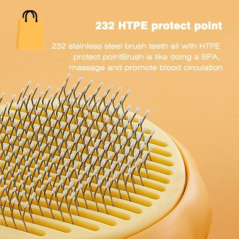 Pet Pumpkin Brush, Pet Grooming Self Cleaning Slicker Brush for Dogs Cats Puppy Rabbit, Cat Brush Grooming Gently Removes Loose Undercoat, Mats Tangled Hair Slicker Brush