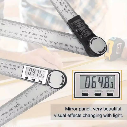 2 in 1 Angle Finder Tool for Woodworking Measurement 8 "/200 Mm, Plastic Angle Ruler with Digital Display, 360° Digital Protract