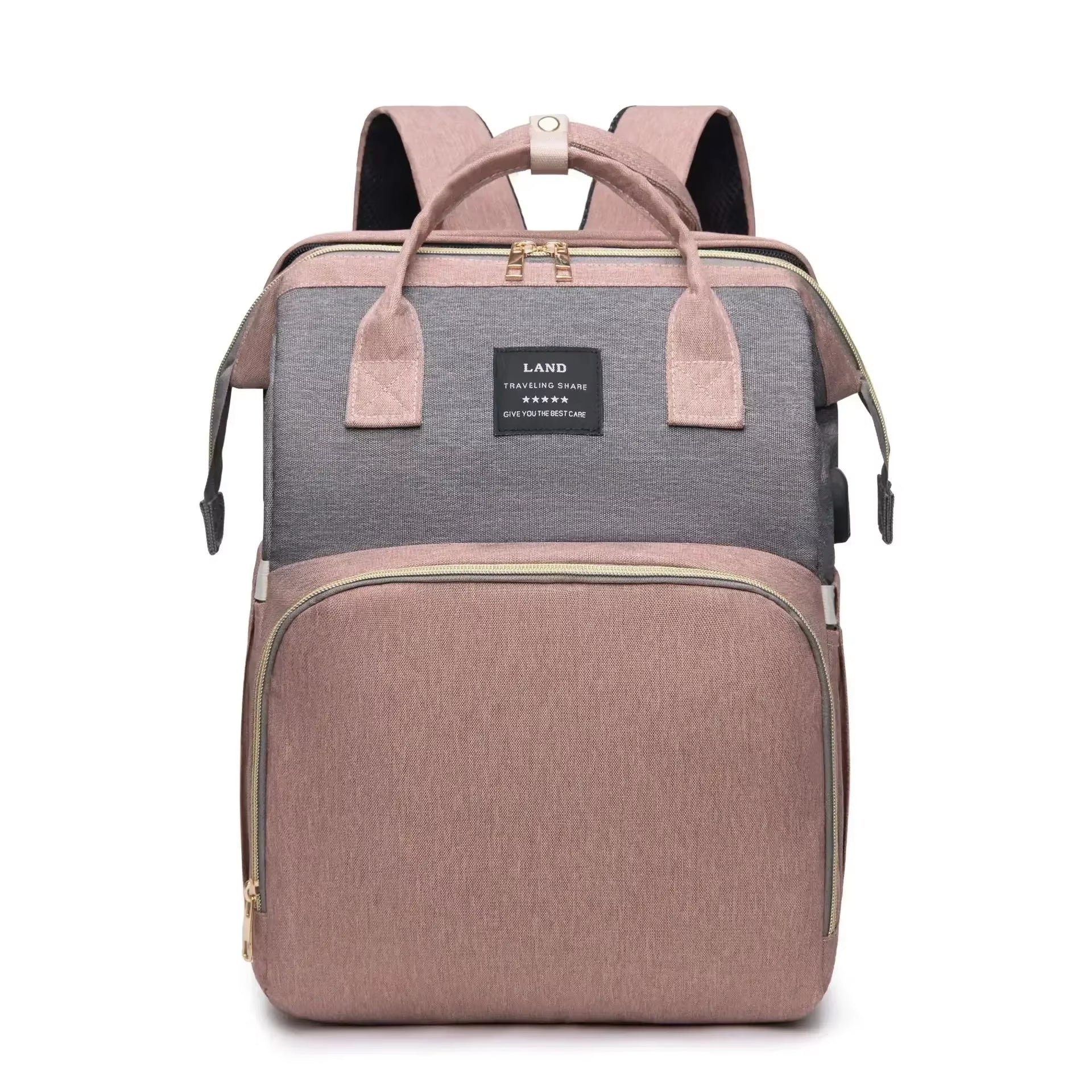 Folding Mommy Bag Portable Folding Crib Bed Large-Capacity Baby Backpack Female Mommy Outting Bag Activity Diaper Bag Nappy Bags