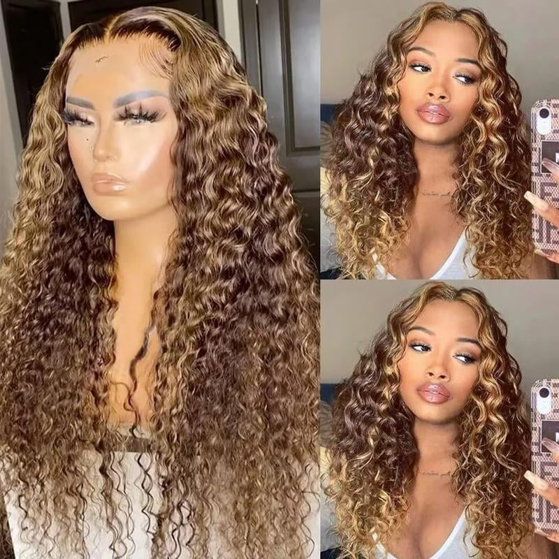 [Grab This] UVEOUS Wear and Go Glueless Wigs Human Hair Pre Cut Honey Blonde Highlight Deep Wave Wig Human Hair 5X5 HD Lace Front Wigs 180% Density Pre Plucked Wavy Textured