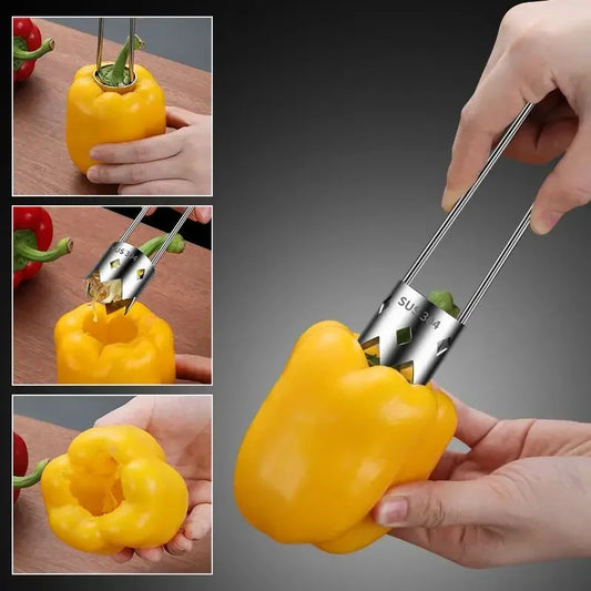 Portable Rust-Proof 304 Stainless Steel Core Remover for Pears and Apple Sharp Serrated Cutter Durable Hand Tool for Vegetables