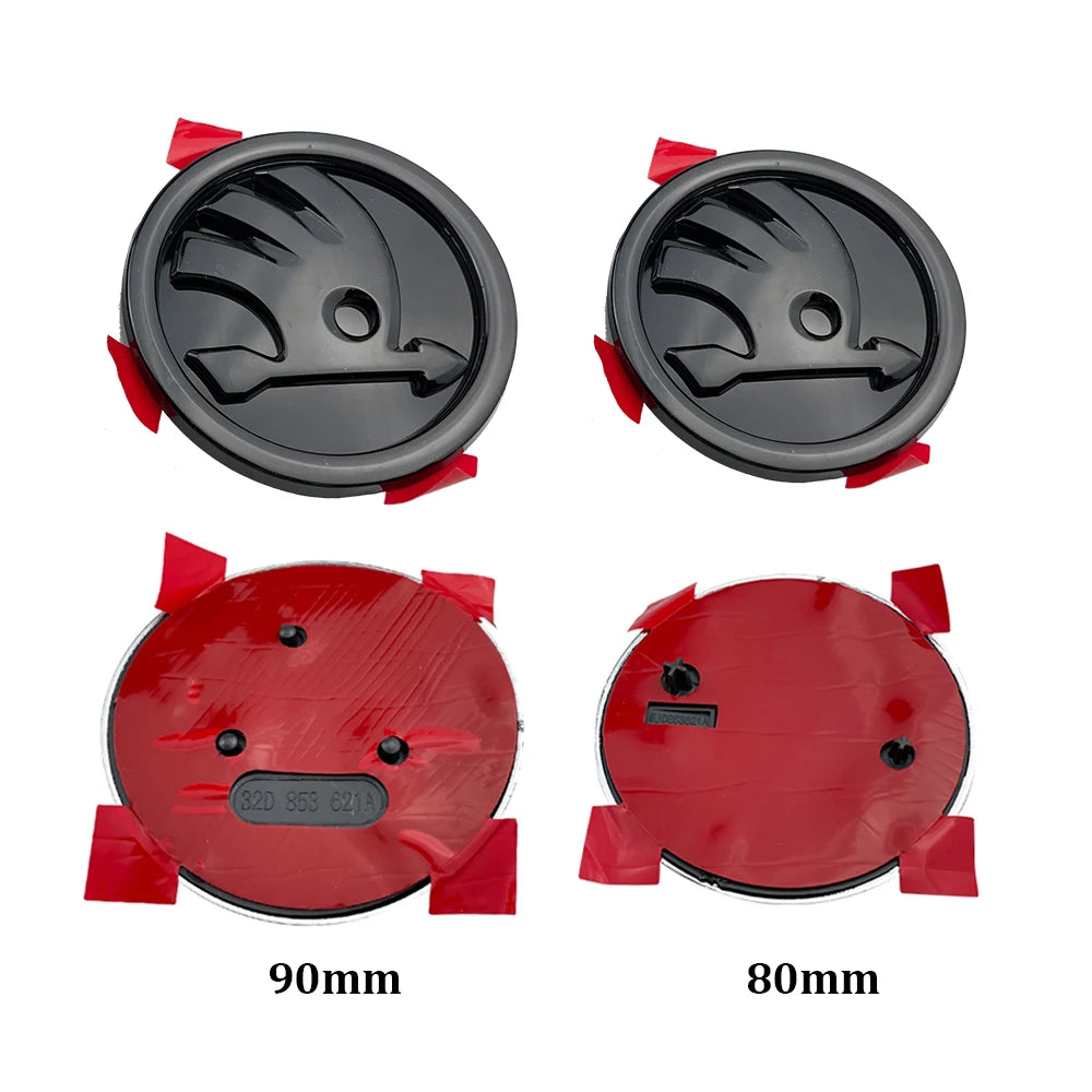2Pcs 80Mm 90Mm Emblem for  Fabia 1 2 Octavia A7 RS Superb Rapid Yeti Karoq Vision Car Head Front Rear Boot Tailgate Sticker