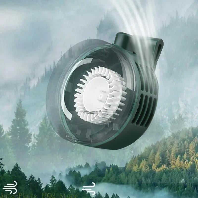 Portable Silent Mini Bladeless Electric Fan,Adjustable 3-Speed Suspended Waist Fans, Smal!Phone Cooling Fan, Personal Fan, Rotating Bodyfan Suitable for Outdoor Travel Fathersdaygift