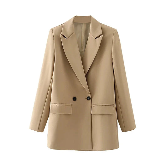TRAF Blazer Woman Black Beige Khaki Blue Green Gray Women Coat Fashion Office Wear Women'S Blazers Jacket Outerwears 2024