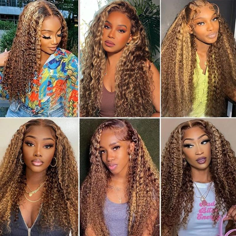 [Grab This] UVEOUS Wear and Go Glueless Wigs Human Hair Pre Cut Honey Blonde Highlight Deep Wave Wig Human Hair 5X5 HD Lace Front Wigs 180% Density Pre Plucked Wavy Textured