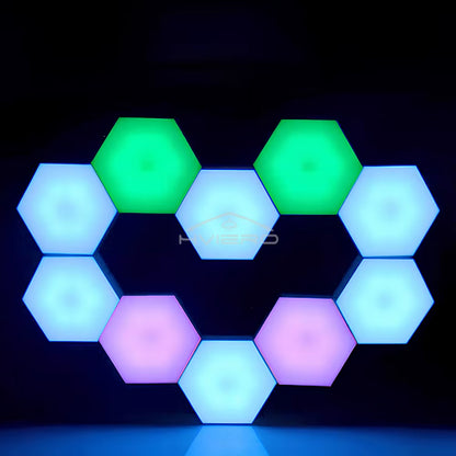 RGB Led Wall Light Hexagon Honeycomb Lamps Room Decoration Touch Sensor Night Lights Modern Bedroom Ambient Lamp Remote Control