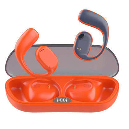 Enfun Wireless Earbuds Open Headphones, Long Play Back Earphones in Ear Waterproof with Microphone LED Display for Sports Running Earbuds