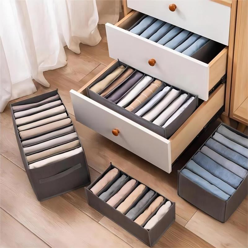 Multi Compartment Clothes Organizing Storage Box, 1 Count Non-Woven Fabric Jeans Storage Box for Dressers Drawer, Space-Saving Clothes & Underwear Storage Box, Closet Organizer, Home Wardrobe Drawer Organizer