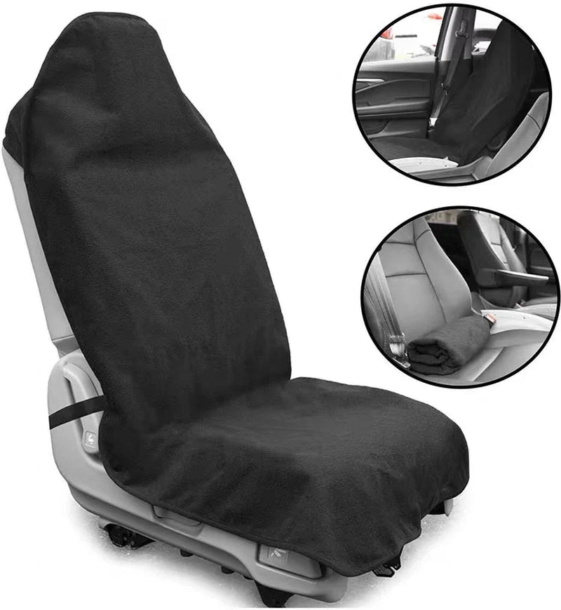Car Universal Seat Towel Cover Adjustable Waterproof Protector Elastic Strap Non-Slip Breathable Front Rear Chair Cover