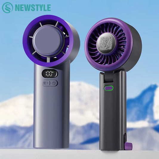 New Handheld Portable Fan 100 Wind Speeds Adjustable Refrigeration Mini Turbo Fan Long-Lasting High Speed Cold Compress Fan