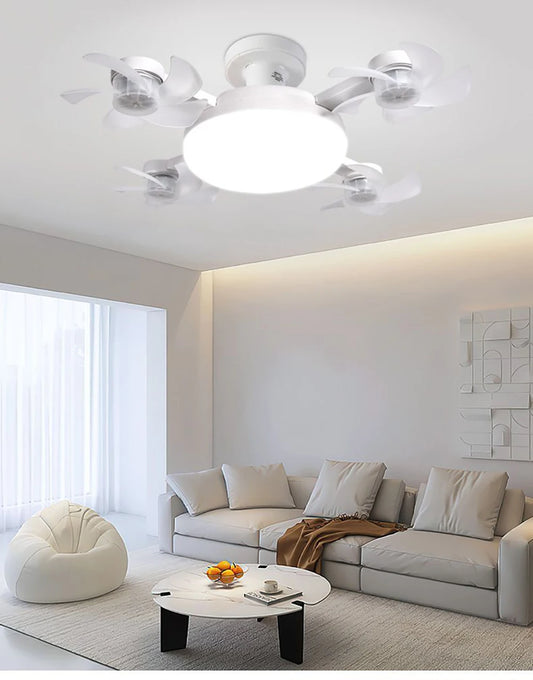 Modern Fan Light Drone Style E27 Bulb Remote Control 3-Speed Timer Bedside Table Bedroom Dining Room Lighting