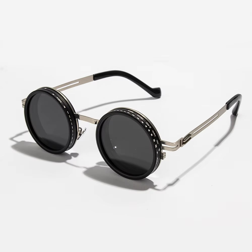 Polarized round Sunglasses ND9 Adjustable Dimming Sun Glasses Men Women Retro Punk Men'S Fishing Eyeglasses Outdoor Shades UV400