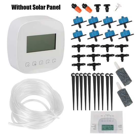 Digital Watering Irrigation Timer Wifi Tuya Micro-Drip Irrigation Controller with Solar Panel Intelligent Automatic Water Timer