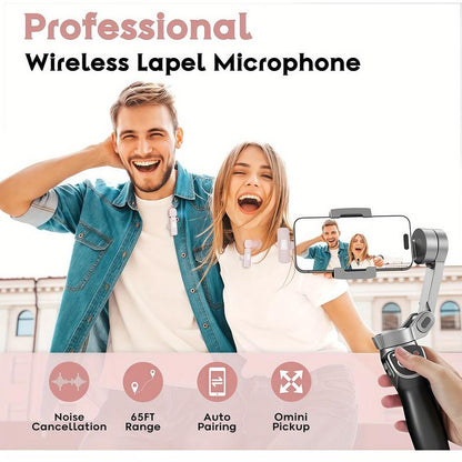 USB-C Mini Wireless Lavalier Microphone for Iphone 16, Ios & Android – Noise Cancelling Clip-On Mic for Recording, Videos, Tiktok, Youtube, Vlog – Plug & Play (Pink)