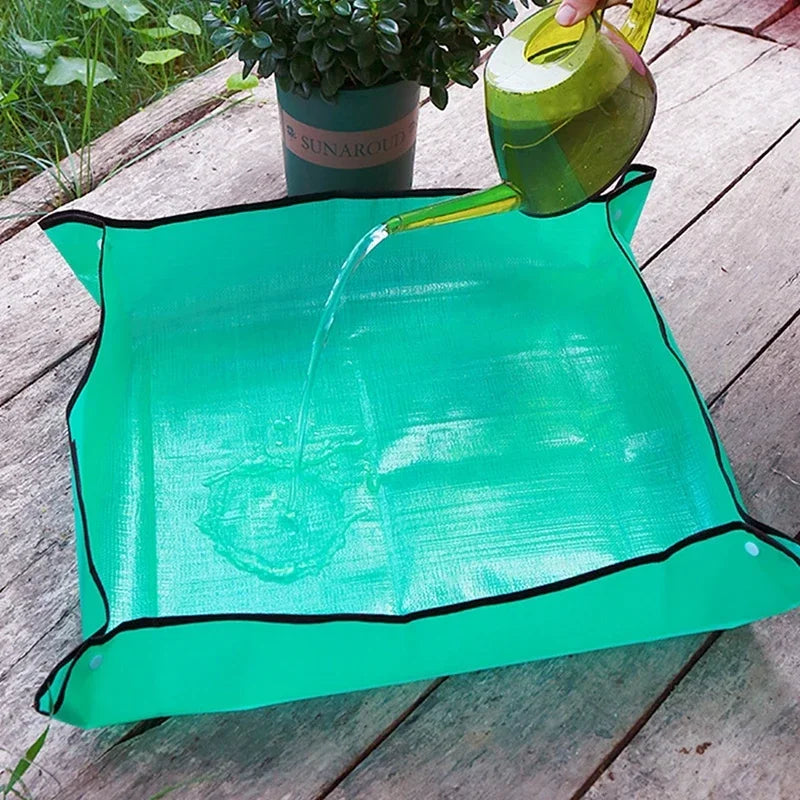 Gardening Mat PE Square Plant Pad Waterproof for Transplanting Flower Pots Potting Mat Foldable Garden Repotting Anti-Dirty Tarp