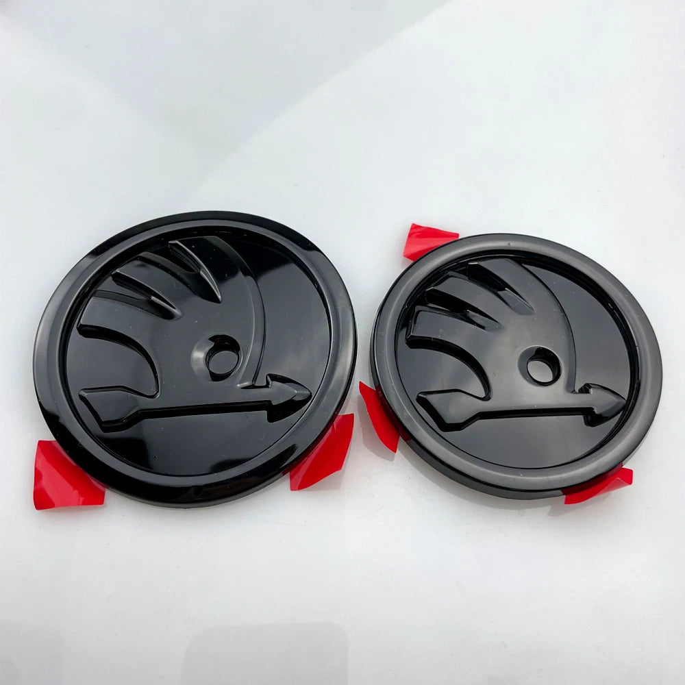 2Pcs 80Mm 90Mm Emblem for  Fabia 1 2 Octavia A7 RS Superb Rapid Yeti Karoq Vision Car Head Front Rear Boot Tailgate Sticker