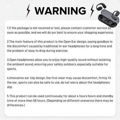 Enfun Wireless Earbuds Open Headphones, Long Play Back Earphones in Ear Waterproof with Microphone LED Display for Sports Running Earbuds