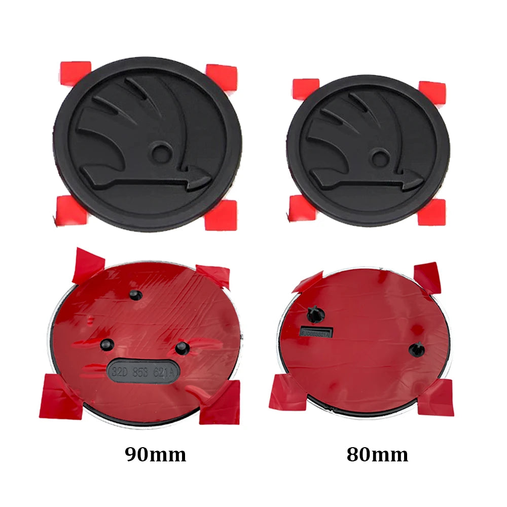 2Pcs 80Mm 90Mm Emblem for  Fabia 1 2 Octavia A7 RS Superb Rapid Yeti Karoq Vision Car Head Front Rear Boot Tailgate Sticker