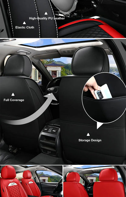Leather Car Seat Cover Sets for Renault Megane Duster Captur Clio Laguna Kadjar Scenic Koleos Fluence Auto Interior Accessories