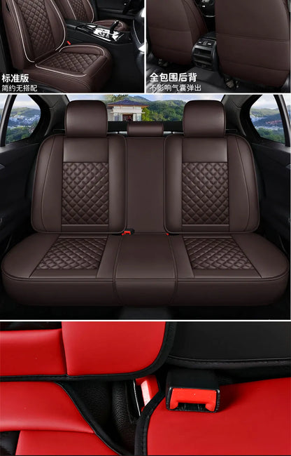 Leather Car Seat Cover Sets for Renault Megane Duster Captur Clio Laguna Kadjar Scenic Koleos Fluence Auto Interior Accessories
