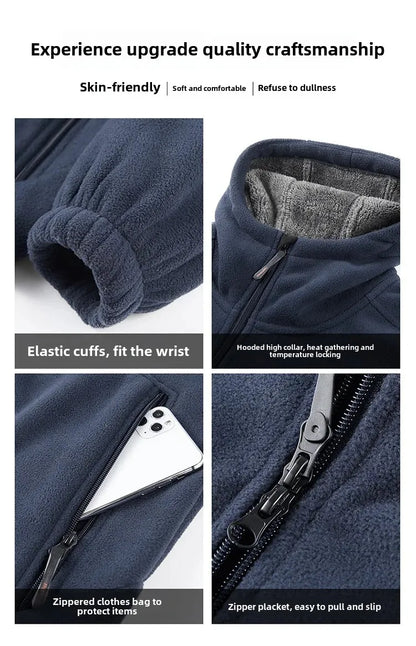 Autumn/Winter Men'S New Fleece-Lined Jacket Inner Lining Fleece-Lined Double Warm Loose Fit Men'S Jacket23