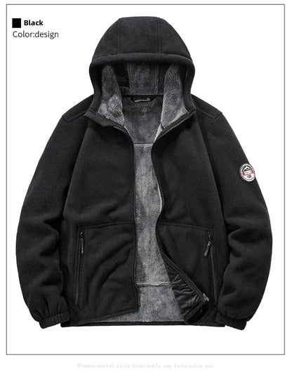 Autumn/Winter Men'S New Fleece-Lined Jacket Inner Lining Fleece-Lined Double Warm Loose Fit Men'S Jacket23