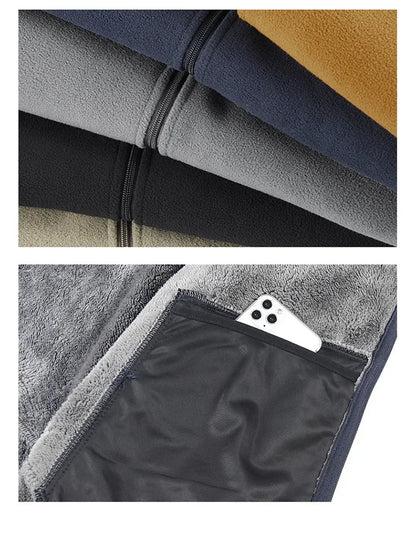 Autumn/Winter Men'S New Fleece-Lined Jacket Inner Lining Fleece-Lined Double Warm Loose Fit Men'S Jacket23
