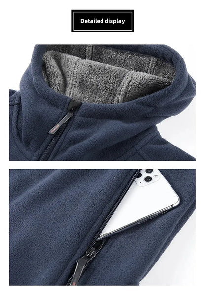 Autumn/Winter Men'S New Fleece-Lined Jacket Inner Lining Fleece-Lined Double Warm Loose Fit Men'S Jacket23