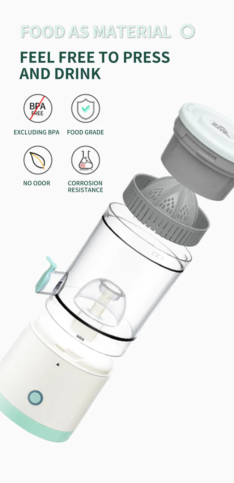 Wireless Juicer Automatic Orange Lemon Juicer USB Charge Juice Separator Portable Fruit Extractor Squeezer Pressure Juicers