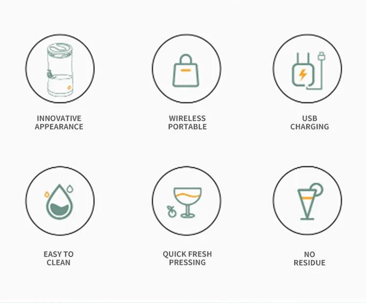 Wireless Juicer Automatic Orange Lemon Juicer USB Charge Juice Separator Portable Fruit Extractor Squeezer Pressure Juicers