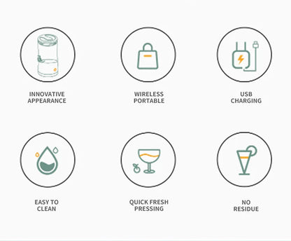 Wireless Juicer Automatic Orange Lemon Juicer USB Charge Juice Separator Portable Fruit Extractor Squeezer Pressure Juicers