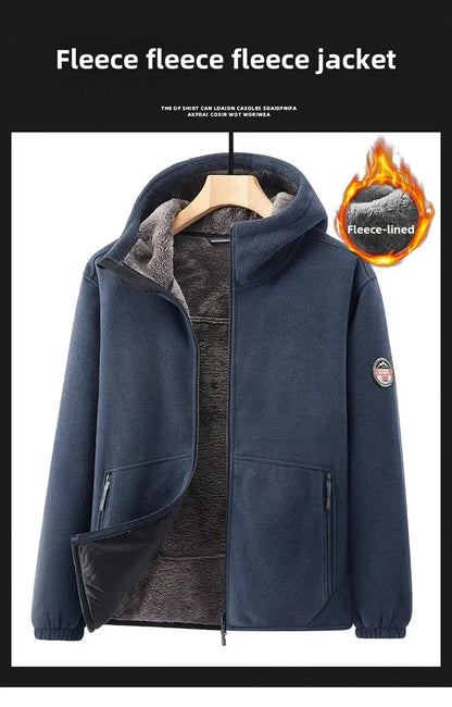 Autumn/Winter Men'S New Fleece-Lined Jacket Inner Lining Fleece-Lined Double Warm Loose Fit Men'S Jacket23