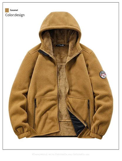 Autumn/Winter Men'S New Fleece-Lined Jacket Inner Lining Fleece-Lined Double Warm Loose Fit Men'S Jacket23