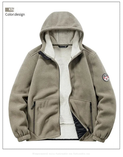 Autumn/Winter Men'S New Fleece-Lined Jacket Inner Lining Fleece-Lined Double Warm Loose Fit Men'S Jacket23