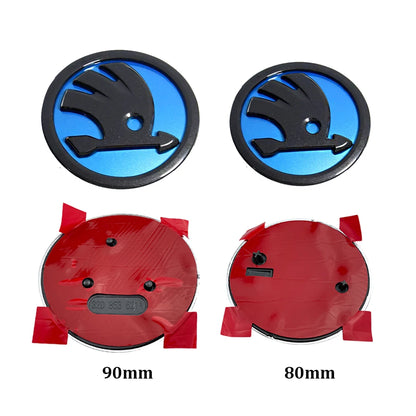 2Pcs 80Mm 90Mm Emblem for  Fabia 1 2 Octavia A7 RS Superb Rapid Yeti Karoq Vision Car Head Front Rear Boot Tailgate Sticker