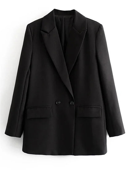 TRAF Blazer Woman Black Beige Khaki Blue Green Gray Women Coat Fashion Office Wear Women'S Blazers Jacket Outerwears 2024