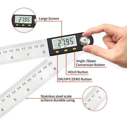 0-200/300Mm Digital Protractor Angle Ruler Electron Goniometer Angle Finder Meter Angle Gauge Measuring Tools