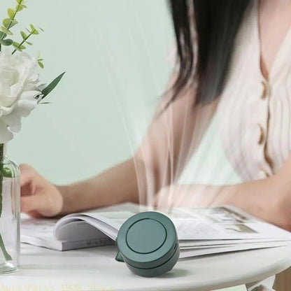 Portable Silent Mini Bladeless Electric Fan,Adjustable 3-Speed Suspended Waist Fans, Smal!Phone Cooling Fan, Personal Fan, Rotating Bodyfan Suitable for Outdoor Travel Fathersdaygift